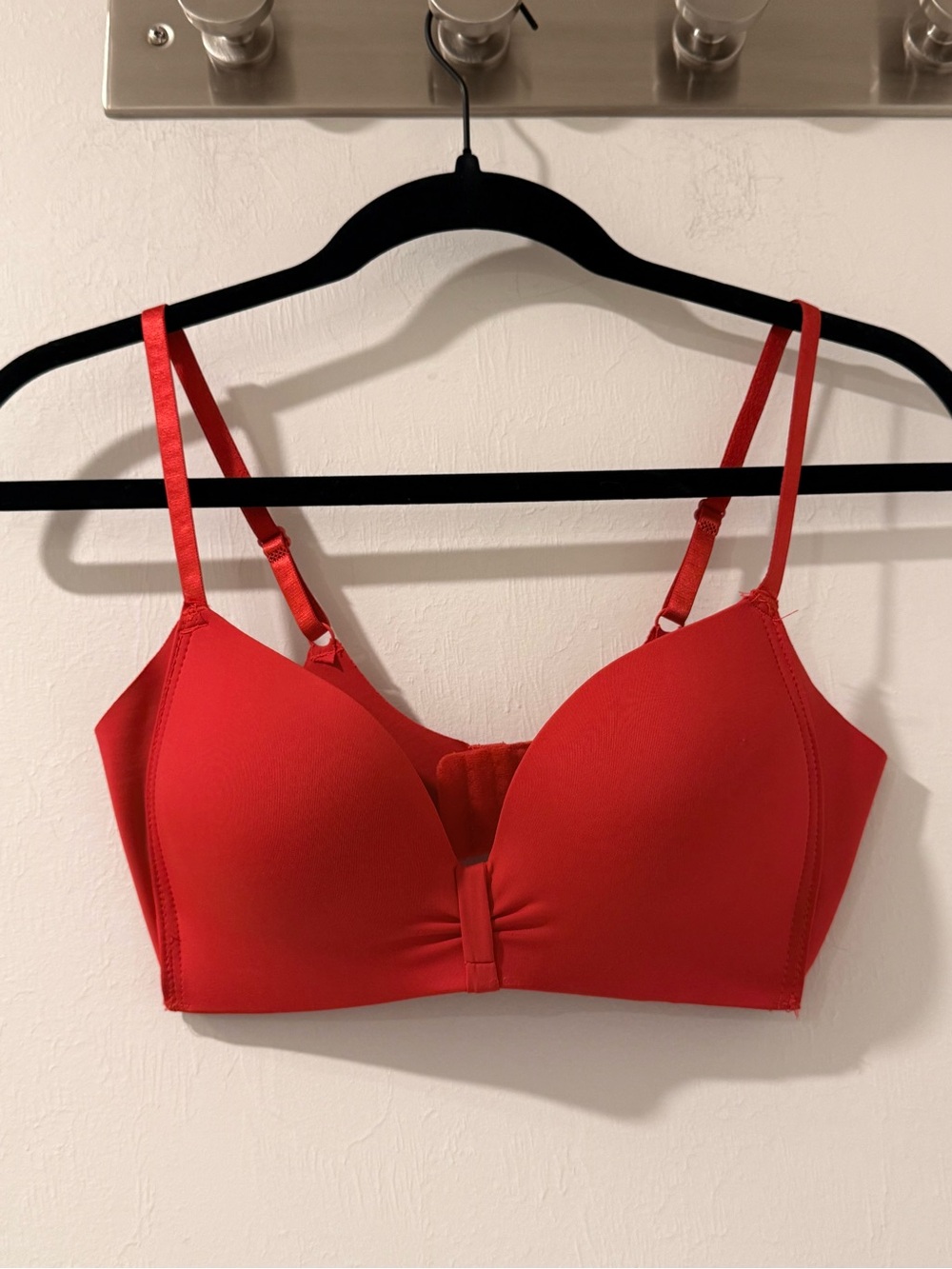 Sophie B Red Wireless Padded Bra 34B Adjustable Straps Comfort T-Shirt Bra